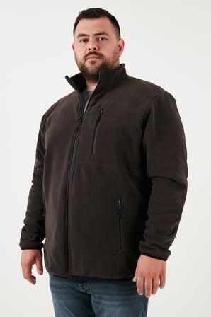 Buratti Regular Fit Dik Yaka Fermuarlı Büyük Beden Polar Hırka Erkek HIRKA 5906028B