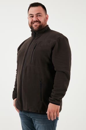Buratti Regular Fit Dik Yaka Fermuarlı Büyük Beden Polar Hırka Erkek HIRKA 5906028B