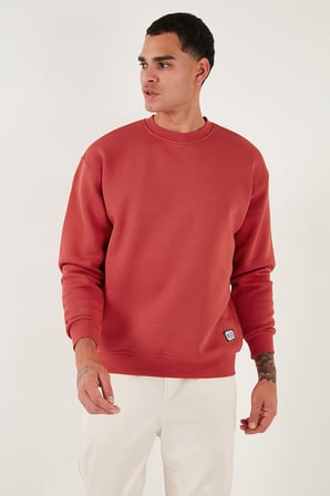 Buratti Regular Fit Bisiklet Yaka Pamuklu İçi Tüylü Yumuşak Şardonlu Sweat Erkek SWEAT 59052553W4 BAYRAK KIRMIZI