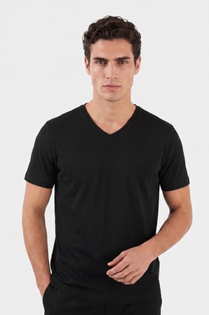 Buratti Pamuklu Regular Fit V Yaka T Shirt Erkek T SHİRT 5902719 SİYAH