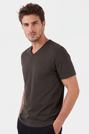 Buratti Pamuklu Regular Fit V Yaka T Shirt Erkek T SHİRT 5902719 KAHVE