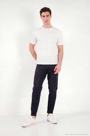Buratti Regular Fit Çizgili Dokulu Bisiklet Yaka T Shirt Erkek T SHİRT 5904023 BEYAZ