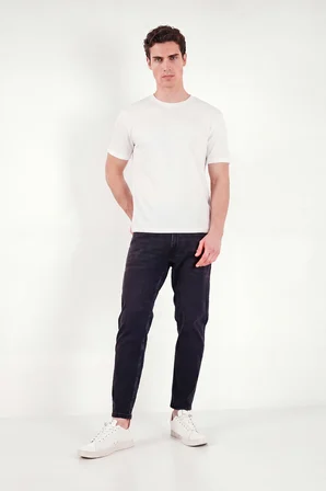 Buratti Regular Fit Çizgili Dokulu Bisiklet Yaka T Shirt Erkek T SHİRT 5904023 BEYAZ