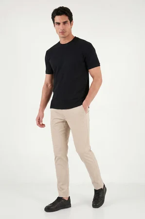 Buratti Regular Fit Çizgili Dokulu Bisiklet Yaka T Shirt Erkek T SHİRT 5904023 SİYAH