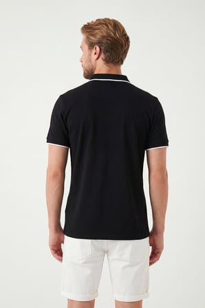 Buratti Pamuklu Bisiklet Yaka Kontrast Şeritli T Shirt Erkek T SHİRT 5904034 SİYAH