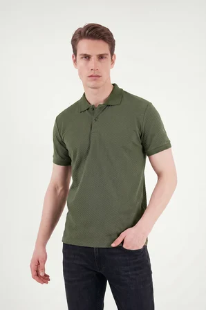Buratti Pamuklu Kısa Kollu Düğmeli Polo T Shirt Erkek POLO T SHİRT 5904049 HAKİ