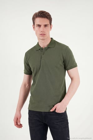 Buratti Pamuklu Kısa Kollu Düğmeli Polo T Shirt Erkek POLO T SHİRT 5904049 HAKİ