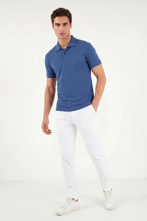Buratti Pamuklu Kısa Kollu Düğmeli Polo T Shirt Erkek POLO T SHİRT 5904049 LACİVERT