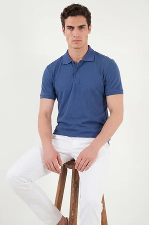 Buratti Pamuklu Kısa Kollu Düğmeli Polo T Shirt Erkek POLO T SHİRT 5904049 LACİVERT