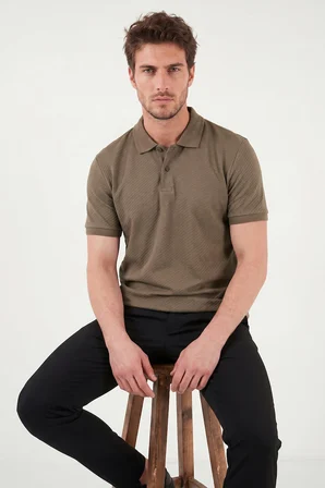Buratti Pamuklu Kısa Kollu Düğmeli Polo T Shirt Erkek POLO T SHİRT 5904049 KAHVE