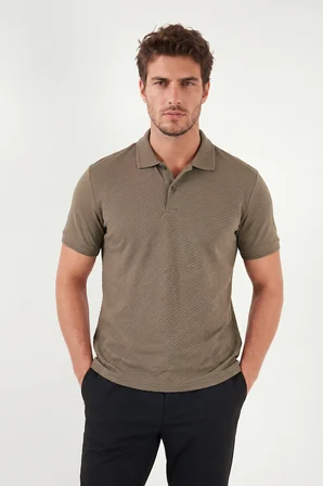 Buratti Pamuklu Kısa Kollu Düğmeli Polo T Shirt Erkek POLO T SHİRT 5904049 KAHVE