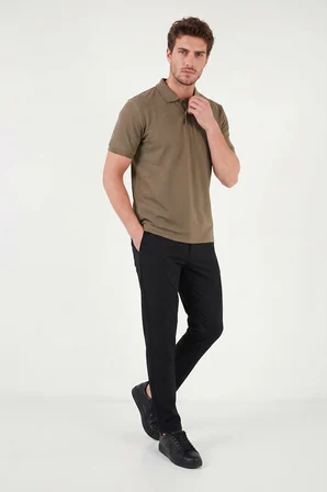 Buratti Pamuklu Kısa Kollu Düğmeli Polo T Shirt Erkek POLO T SHİRT 5904049 KAHVE