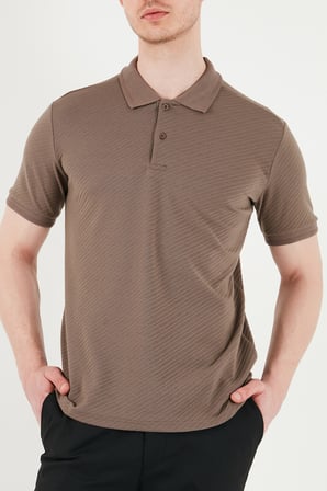 Buratti Pamuklu Kısa Kollu Düğmeli Polo T Shirt Erkek POLO T SHİRT 5904049 KAHVE