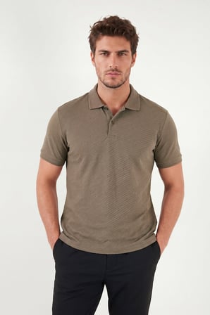 Buratti Pamuklu Kısa Kollu Düğmeli Polo T Shirt Erkek POLO T SHİRT 5904049 KAHVE