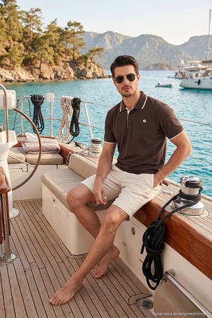 Buratti % 100 Pamuk Düğmeli Regular Fit Polo Yaka T Shirt Erkek POLO YAKA T SHİRT 5902118 KAHVE