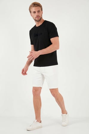 Buratti Pamuklu Regular Fit Baskılı Bisiklet Yaka T Shirt Erkek T SHİRT 5904061 SİYAH