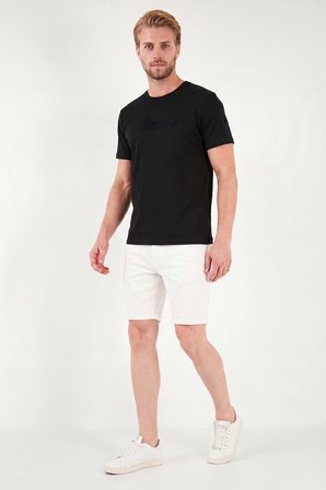 Buratti Pamuklu Regular Fit Baskılı Bisiklet Yaka T Shirt Erkek T SHİRT 5904061 SİYAH
