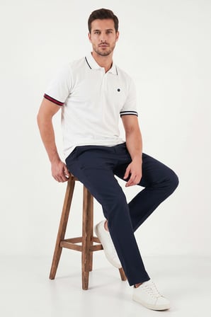 Buratti Pamuklu Regular Fit Düğmeli Polo T Shirt Erkek POLO T SHİRT 5904066 BEYAZ