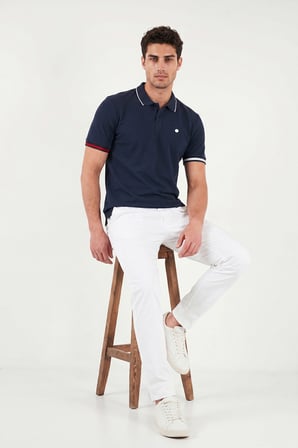 Buratti Pamuklu Regular Fit Düğmeli Polo T Shirt Erkek POLO T SHİRT 5904066 LACİVERT