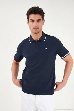 Buratti Pamuklu Regular Fit Düğmeli Polo T Shirt Erkek POLO T SHİRT 5904066 LACİVERT