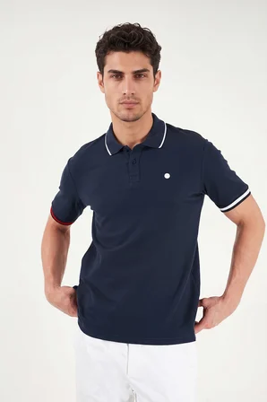 Buratti Pamuklu Regular Fit Düğmeli Polo T Shirt Erkek POLO T SHİRT 5904066 LACİVERT
