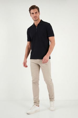 Buratti Regular Fit Fermuarlı Polo T Shirt Erkek POLO T SHİRT 5904069 SİYAH