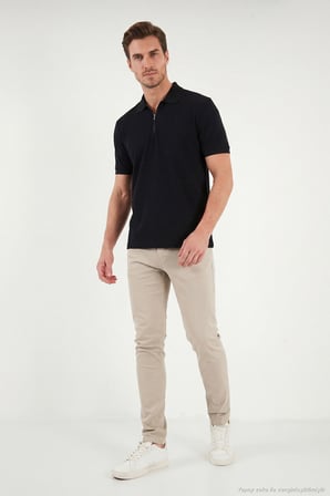 Buratti Regular Fit Fermuarlı Polo T Shirt Erkek POLO T SHİRT 5904069 SİYAH