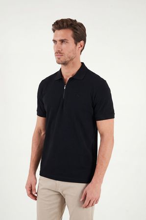 Buratti Regular Fit Fermuarlı Polo T Shirt Erkek POLO T SHİRT 5904069 SİYAH