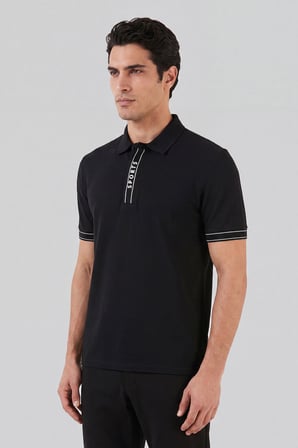 Buratti Pamuklu Regular Fit Yarım Fermuarlı Polo T Shirt Erkek POLO YAKA T SHİRT 5904073 SİYAH