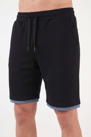Buratti Scuba Kumaş Çift Katmanlı Paça Detaylı Bağlamalı Short Erkek SHORT 5908091 SİYAH
