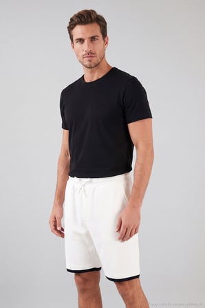 Buratti Scuba Kumaş Çift Katmanlı Paça Detaylı Bağlamalı Short Erkek SHORT 5908091 EKRU