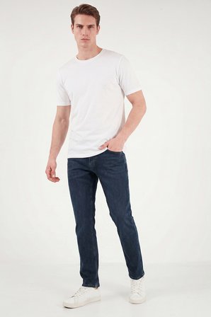 Buratti Pamuklu Comfort Fit Normal Bel Jeans Erkek KOT PANTOLON 4400C51TEXAS LACİVERT