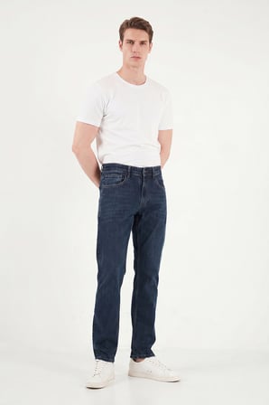 Buratti Pamuklu Comfort Fit Normal Bel Jeans Erkek KOT PANTOLON 4400C51TEXAS LACİVERT