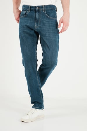Buratti Pamuklu Comfort Fit Normal Bel Jeans Erkek KOT PANTOLON 4400C52TEXAS YEŞİL-MAVİ