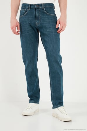 Buratti Pamuklu Comfort Fit Normal Bel Jeans Erkek KOT PANTOLON 4400C52TEXAS YEŞİL-MAVİ