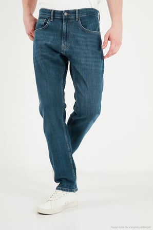 Buratti Pamuklu Comfort Fit Normal Bel Jeans Erkek KOT PANTOLON 4400C52TEXAS YEŞİL-MAVİ