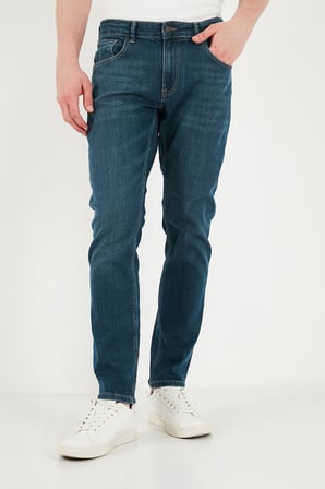 Buratti Pamuklu Normal Kalıp Normal Bel Jeans Erkek KOT PANTOLON 2203C55PARMA YEŞİL-MAVİ
