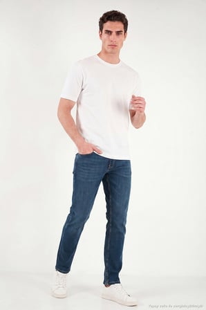 Buratti Pamuklu Normal Kalıp Normal Bel Jeans Erkek KOT PANTOLON 2203C55PARMA YEŞİL-MAVİ