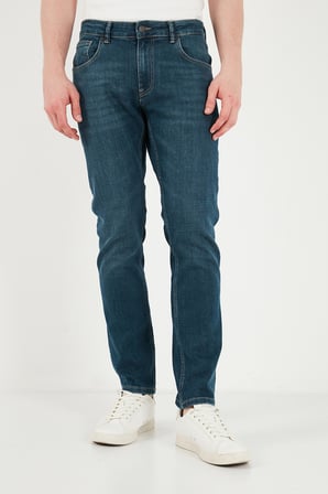 Buratti Pamuklu Normal Kalıp Normal Bel Jeans Erkek KOT PANTOLON 2203C55PARMA YEŞİL-MAVİ