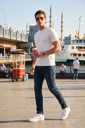 Buratti Pamuklu Normal Kalıp Normal Bel Jeans Erkek KOT PANTOLON 2213C58PARMA MAVİ-HAKİ
