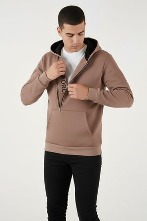 Buratti Pamuklu Slim Fit Kanguru Cepli Fermuar Detaylı Kapüşon Yaka Sweat Erkek SWEAT 575707