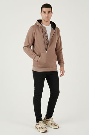 Buratti Pamuklu Slim Fit Kanguru Cepli Fermuar Detaylı Kapüşon Yaka Sweat Erkek SWEAT 575707