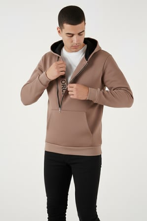 Buratti Pamuklu Slim Fit Kanguru Cepli Fermuar Detaylı Kapüşon Yaka Sweat Erkek SWEAT 575707