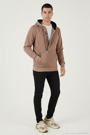Buratti Pamuklu Slim Fit Kanguru Cepli Fermuar Detaylı Kapüşon Yaka Sweat Erkek SWEAT 575707