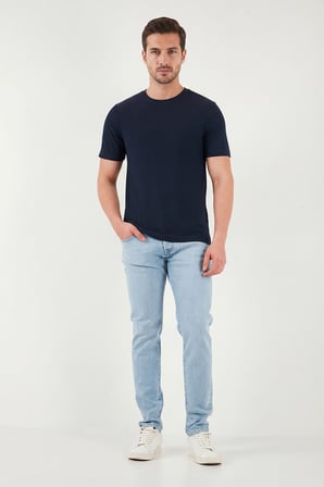 Buratti Dar Kalıp Düşük Bel Dar Paça Kot Pantolon Erkek KOT PANTOLON 1115C61NAPOLI AÇIK MAVİ