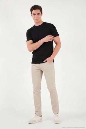 Buratti Pamuklu Normal Kalıp Normal Bel Jeans Erkek KOT PANTOLON 2211C67PARMA BEJ