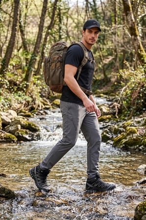 Buratti Normal Kalıp Lastikli Bel Düz Paça Trekking Pantolon Erkek PANTOLON 693159 FÜME
