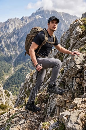 Buratti Normal Kalıp Lastikli Bel Düz Paça Trekking Pantolon Erkek PANTOLON 693159 FÜME