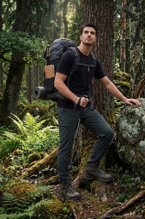 Buratti Normal Kalıp Lastikli Bel Su İtici Düz Paça Trekking ve Kargo Pantolon Erkek PANTOLON 693288