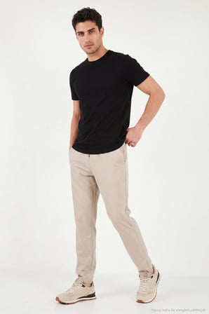 Buratti Slim Fit Normal Bel Boru Paça Denim Pantolon Erkek KOT PANTOLON 5545C82MILANO BEJ